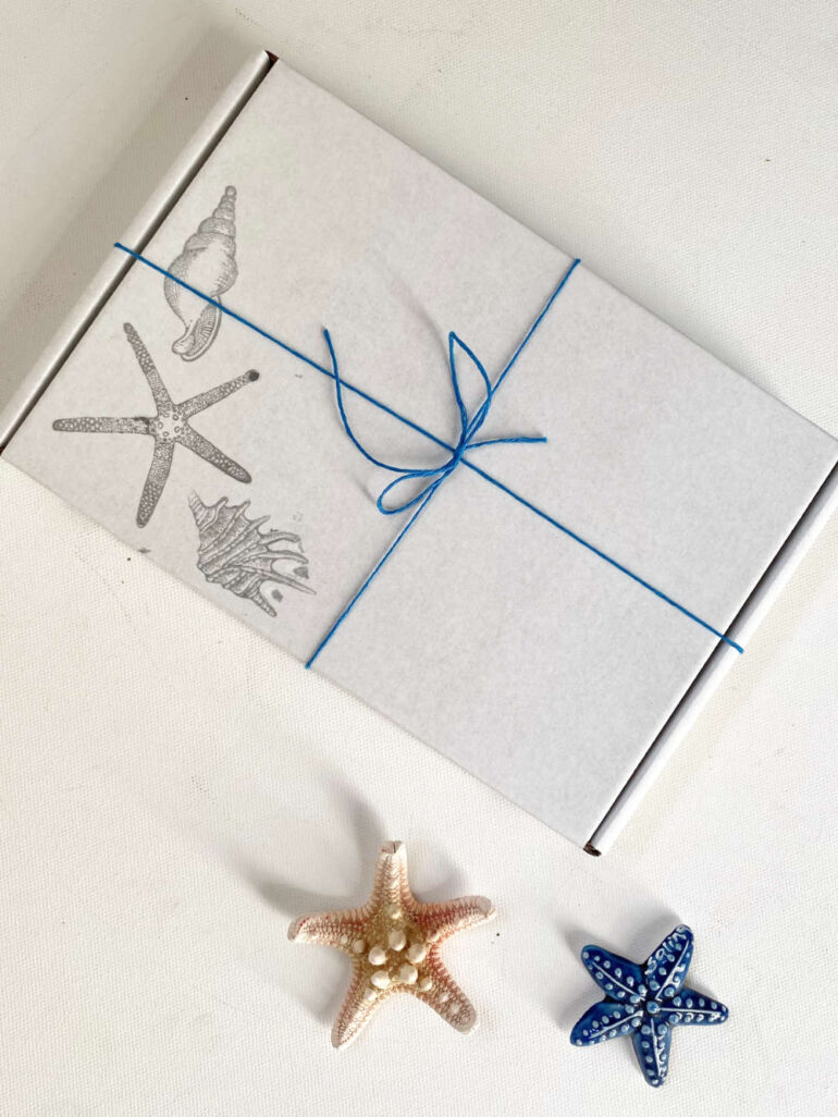 box kit diario di viaggio a tema mare