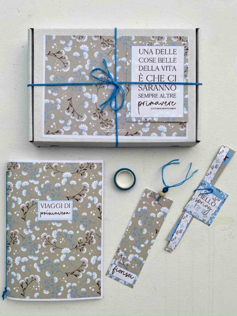 box regalo quaderno viaggi da regalare a un'amica che ama viaggiare