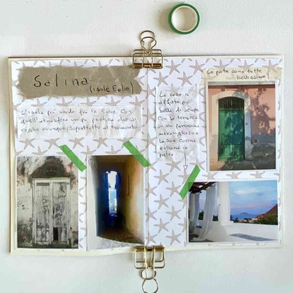 esempio di come fare un diario di viaggio con la tecnica dello scrapbooking