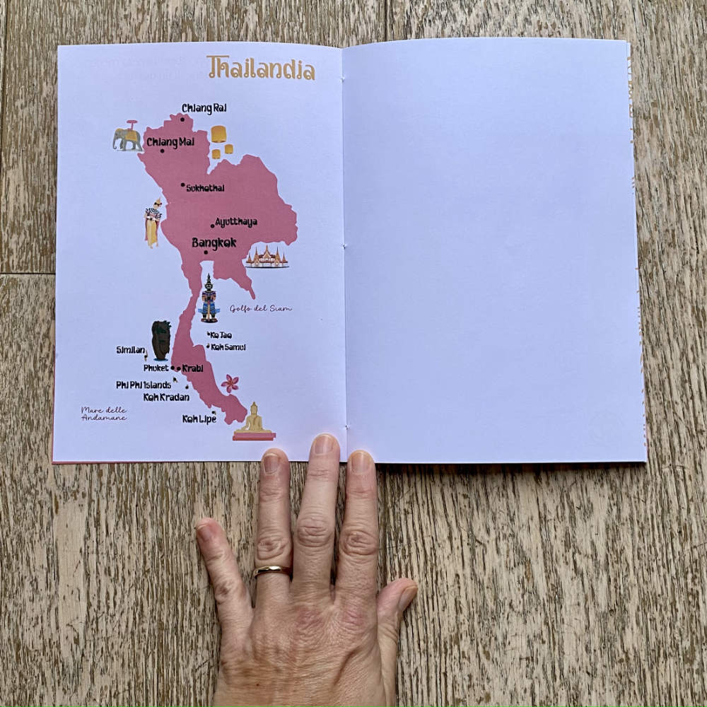diario di viaggio personalizzato con itinerario e mappa