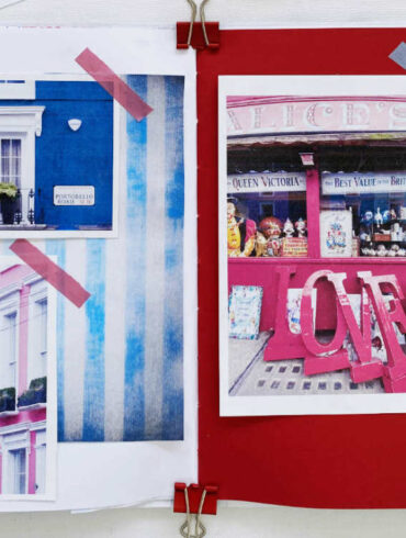 diario di viaggio con scrapbooking minimal per londra