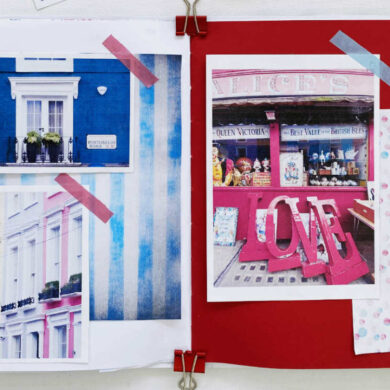 diario di viaggio con scrapbooking minimal per londra